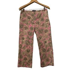 KAREN KANE LIFESTYLE Pink Floral Ankle Pants Size 8 Medium